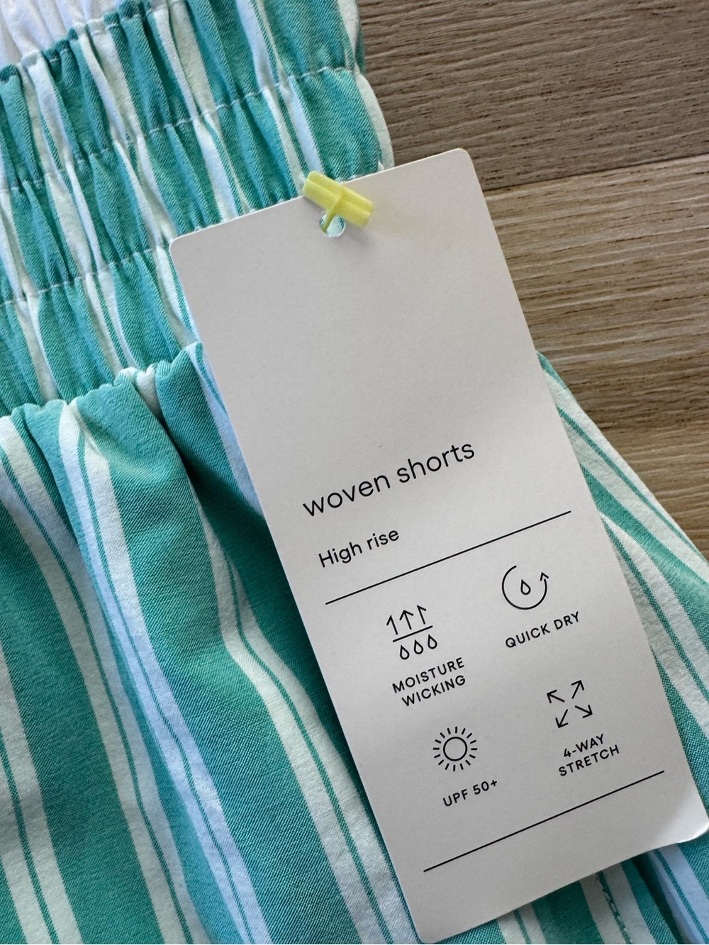 NWT | All In Motion | Women's Active Light Travel Shorts Green Striped | Medium - Picture 2 of 6